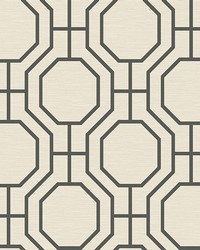 Manor Black Geometric Trellis Wallpaper 4122-27049 by  Washington Wallcoverings 