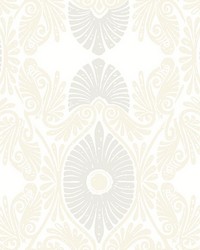 Villa Bone Embellished Ogee Wallpaper 4122-72402 by  Washington Wallcoverings 