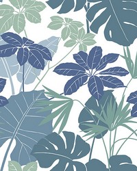 Medellin Blue Rainforest Floor Wallpaper 4122-72411 by  Washington Wallcoverings 