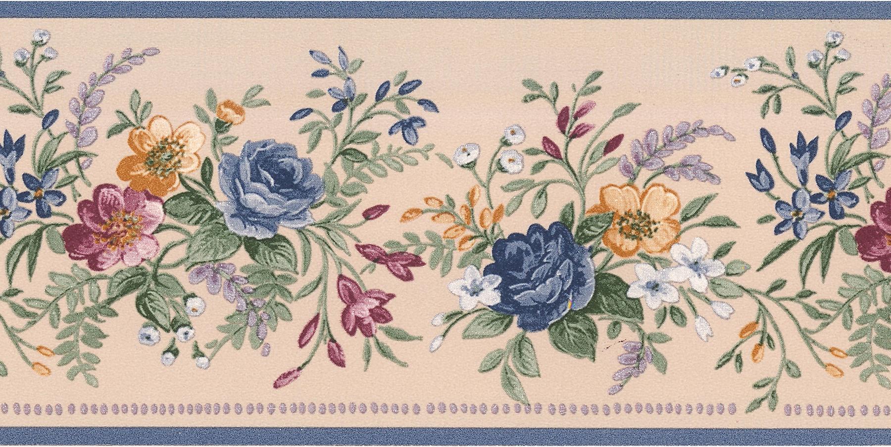Brewster Floral Wallpaper Border – Pre-Pasted Vinyl, Pink & Brown, 511B03503 - View #3