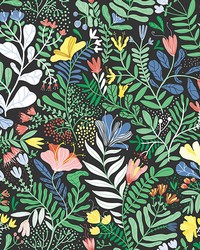 Brittsommar Black Woodland Floral Wallpaper 4143-22006 by   