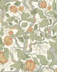 Kort Green Fruit and Floral Wallpaper 4143-22026 by   