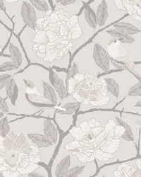 Bernadina Grey Rosebush Wallpaper 4143-34021 by   