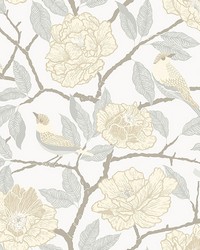 Bernadina Light Yellow Rosebush Wallpaper 4143-34022 by   