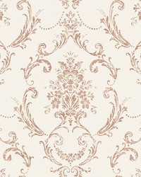 Glenda Copper Floral Damask Wallpaper 4157-25041 by  Brewster Wallcovering 