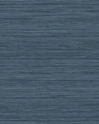 Barnaby Indigo Faux Grasscloth Wallpaper 4157-25959 by  Naugahyde 