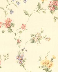 Suzanne Taupe Floral Trail by  Brewster Wallcovering 