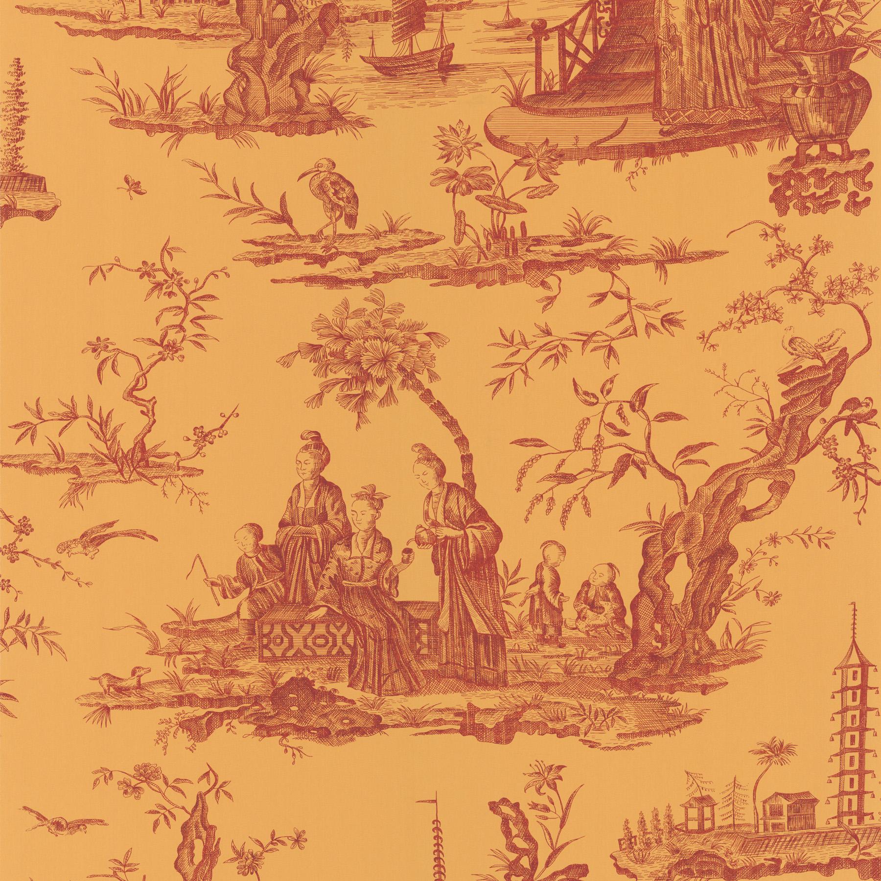 Brewster Wallcovering Gold Chinoiserie Toile Wallpaper Wallpaper