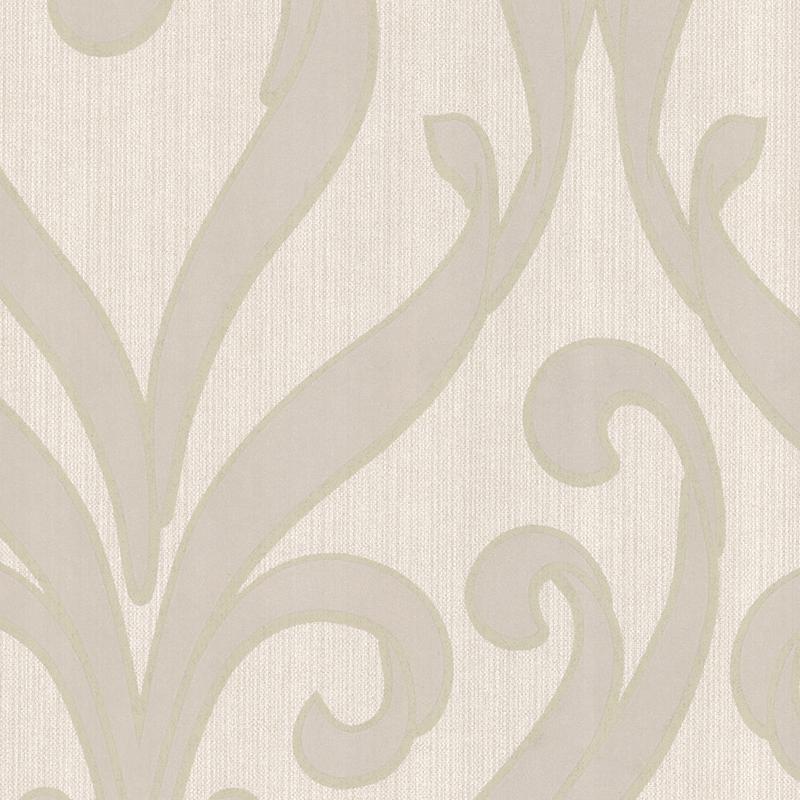 Brewster Wallcovering Medusa Pearl Swirl Modern Damask Wallpaper