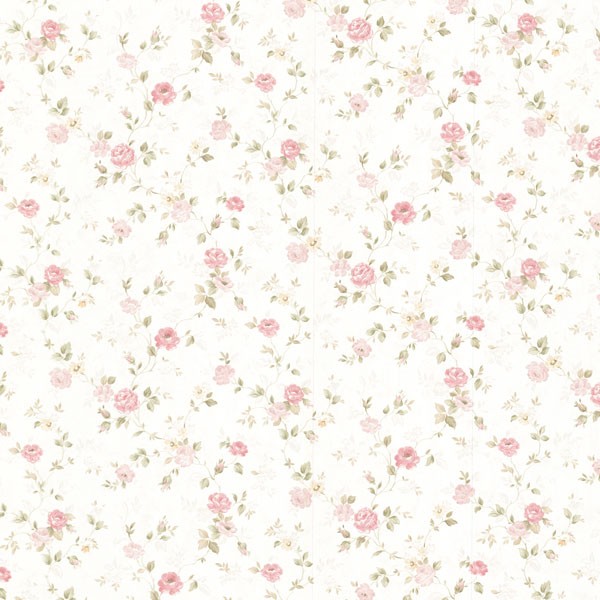 Mirage Alex Pink Delicate Satin Floral Trail Wallpaper