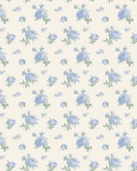 Ikat Rose Blue Small Print Wallpaper AST4107 by  Brewster Wallcovering 