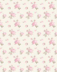 Ikat Rose Tinted Petals Small Print Wallpaper AST4108 by  Roth and Tompkins Textiles 
