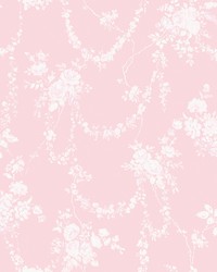 Chandelier Gates Easter Pink Floral Drape Wallpaper AST4110 by  Brewster Wallcovering 