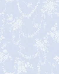 Chandelier Gates Blue Gemstone Floral Drape Wallpaper AST4170 by  Roth and Tompkins Textiles 