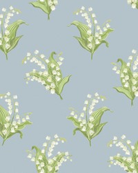 Farmington Blue Heather Lily of the Valley Wallpaper AST4339 by  Brewster Wallcovering 