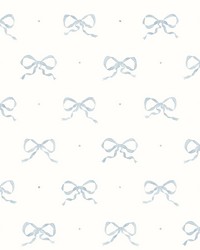 Emma Blue Heather Large Bow Wallpaper AST4356 by  Brewster Wallcovering 