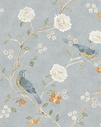 Wellesley Blue Heather Chinoiserie Wallpaper AST4362 by  Old World Weavers 