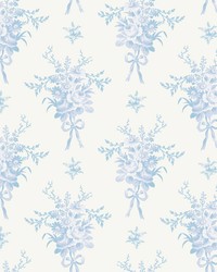 Rosie Arrangements Icey Winters Bouquet Toss Wallpaper AST4651 by  Roth and Tompkins Textiles 