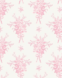 Rosie Arrangements Kiss Pink Bouquet Toss Wallpaper AST4652 by  Brewster Wallcovering 