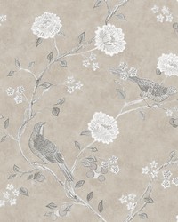 Wellesley Taupe Chinoiserie Wallpaper AST4969 by  Novel 