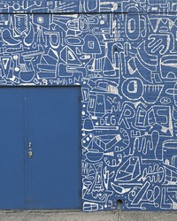 Bushwick BKLYN Blue Wall Mural ASTM4130 by   