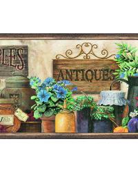 March Green Antique Herbs Portrait Border by  Kasmir 