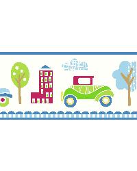 Gatsby Blue City Scape Trail Border by   