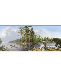 Fresca Blue Moose Lake Portrait Border by   