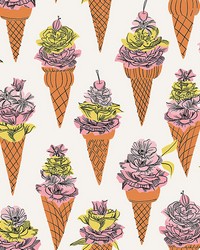 Orange Floral Ice Cream Peel Stick Wallpaper BDS6076 by   