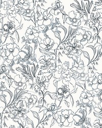 Navy May Bloom Peel Stick Wallpaper BDS6080 by   