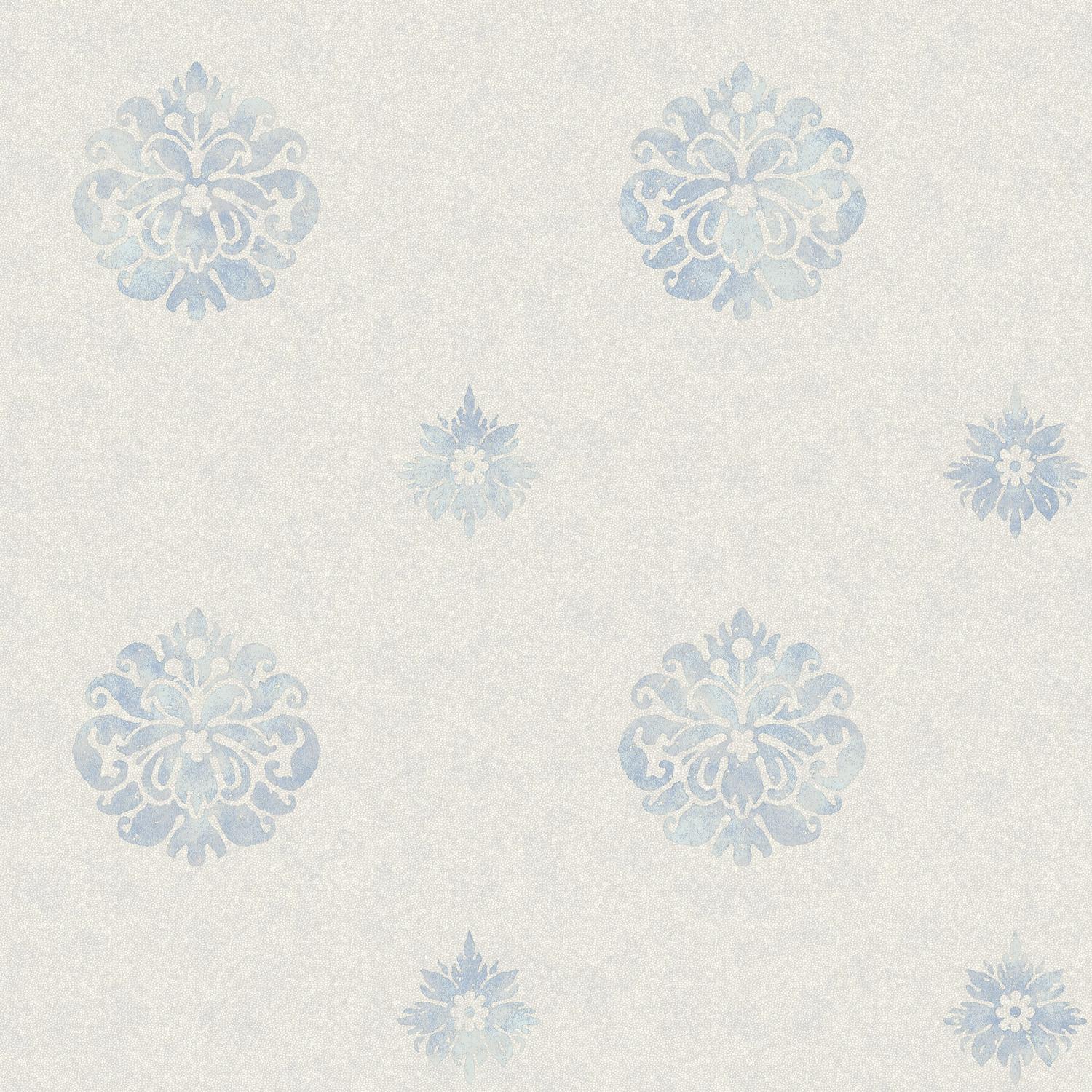 Brewster Wallcovering Meadow Blue Medallion Wallpaper Wallpaper