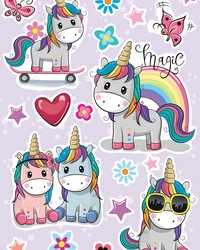 Colorful Unicorns Wall Stickers CR-18116R by   
