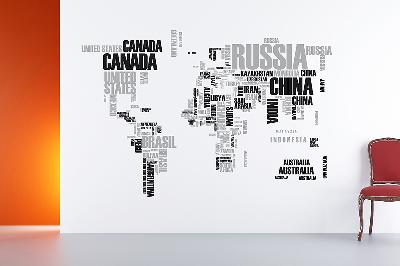Brewster Wallcovering Textual World Map Wall Decals Wallpaper