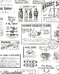 Adamstown Ivory Vintage Newspaper by   