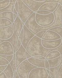 Novia Grey Geometric Swirl by  Brewster Wallcovering 
