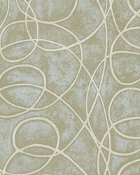 Novia Green Geometric Swirl by  Brewster Wallcovering 