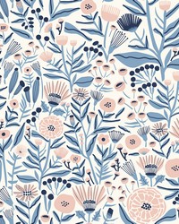 Blue Marigold Forest Peel  Stick Wallpaper LDS4586 by   