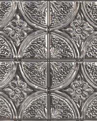 Camden Antique Silver Faux Tin Peel & Stick Backsplash Tiles NH3922 by   