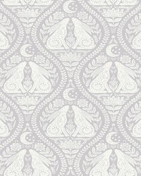 Grey Moon Rabbit Peel & Stick Wallpaper NUS4009 by   