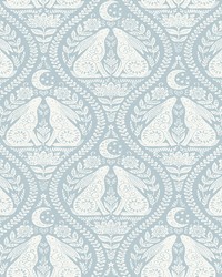Blue Moon Rabbit Peel & Stick Wallpaper NUS4011 by   