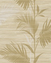 Away On Holiday Beige Palm Wallpaper by  Brewster Wallcovering 