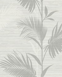 Away On Holiday Grey Palm Wallpaper by  Brewster Wallcovering 