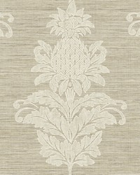 Pineapple Grove Brown Damask Wallpaper by   