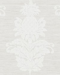 Pineapple Grove Grey Damask Wallpaper by   