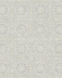 Twist Grey Medallion Wallpaper by  Brewster Wallcovering 