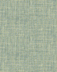 Woven Summer Green Grid Wallpaper by  Brewster Wallcovering 