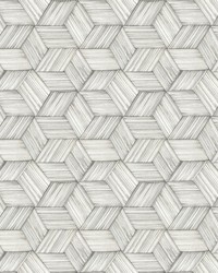 Intertwined Grey Geometric Wallpaper by  Brewster Wallcovering 