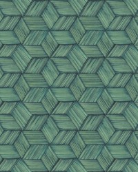 Intertwined Blue Geometric Wallpaper by  Brewster Wallcovering 