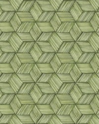 Intertwined Green Geometric Wallpaper by  Brewster Wallcovering 