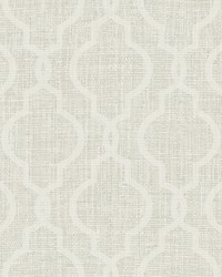 Geometric Jute White Quatrefoil Wallpaper by  Brewster Wallcovering 